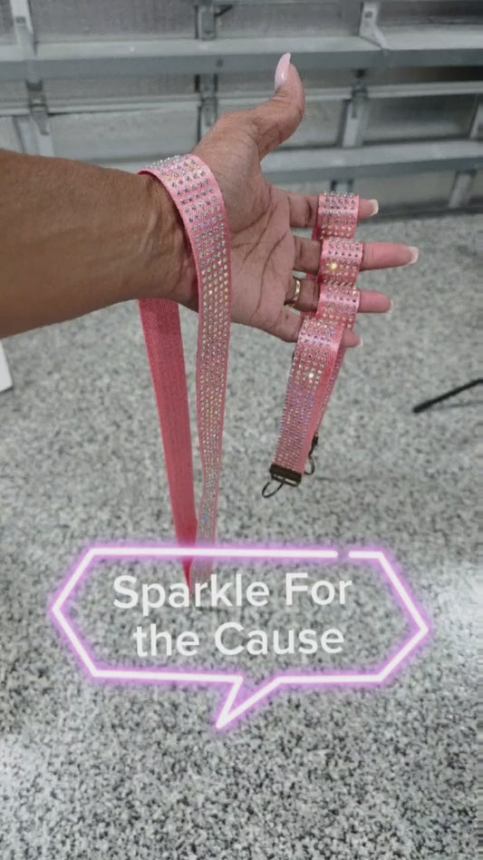 Sparkle for the Cause – Handmade Breast Cancer Awareness 16 Inch Lanyard